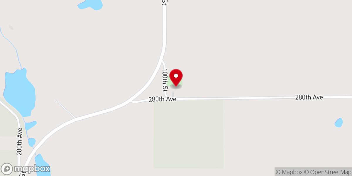 Map showing location of Zion Lutheran Church of Bone Lake