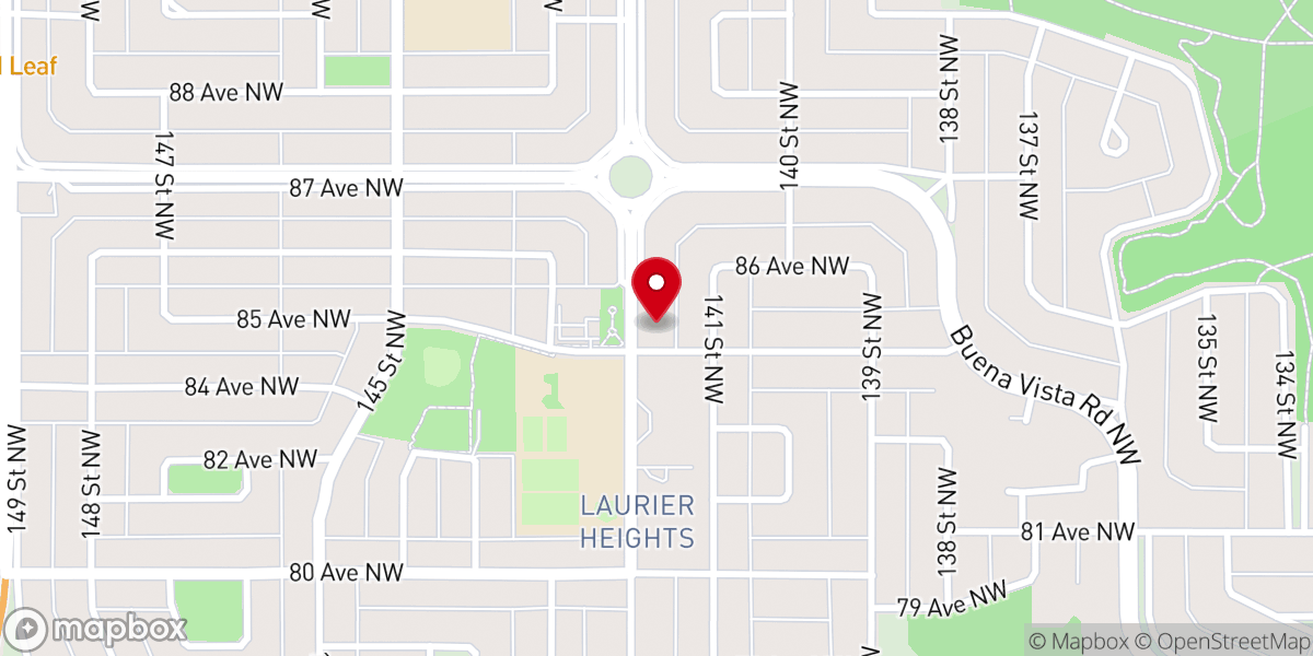 Map showing location of Faith Revival Center Church of Edmonton
