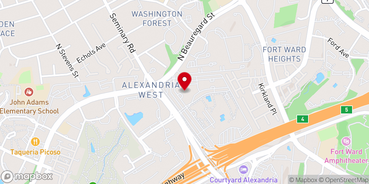 Map showing location of Southern Towers Apartments