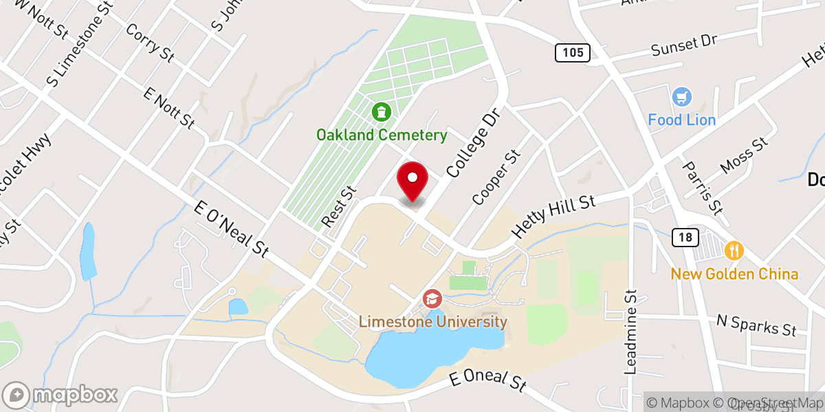 Map showing location of Camp-Swofford Chapel