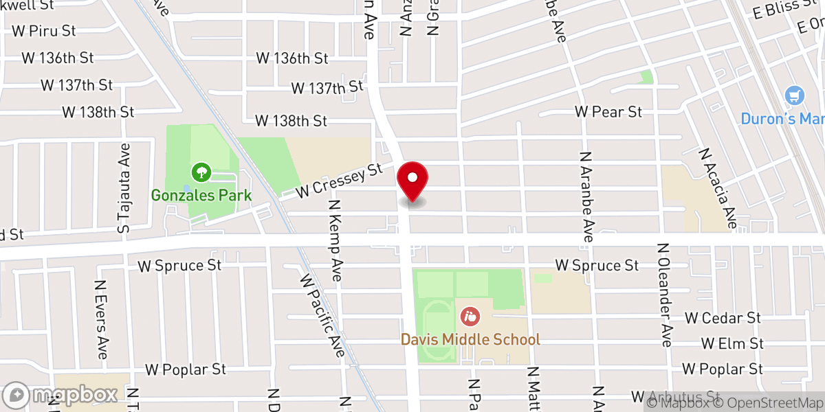 Map showing location of First Evergreen Missionary Baptist Church