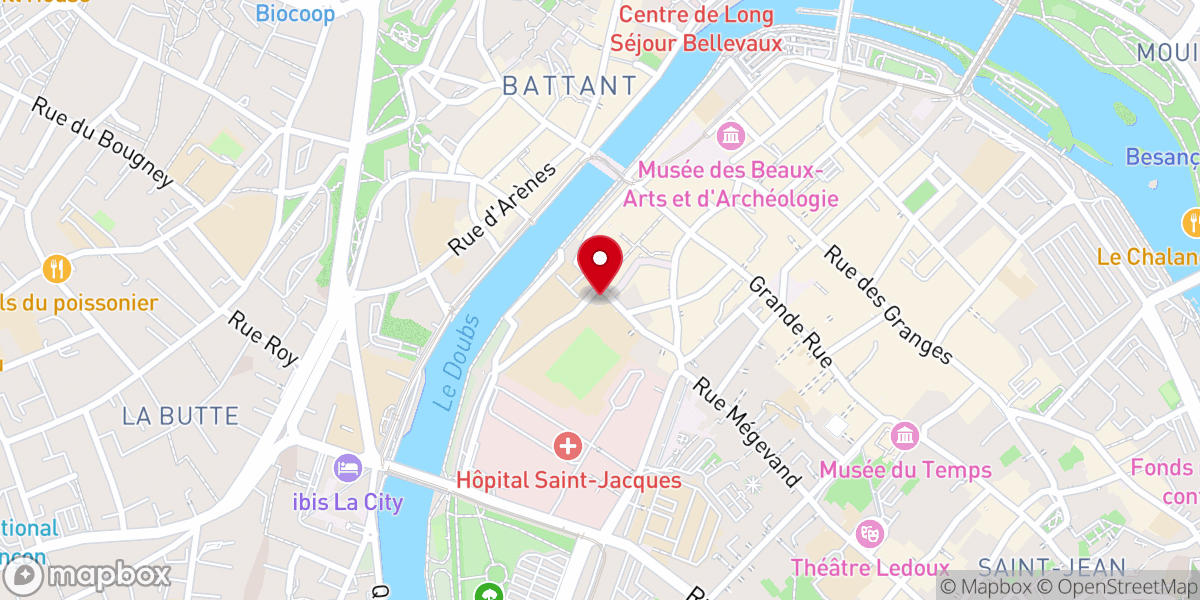 Map showing location of Ancien Couvent des Cordeliers de Besançon