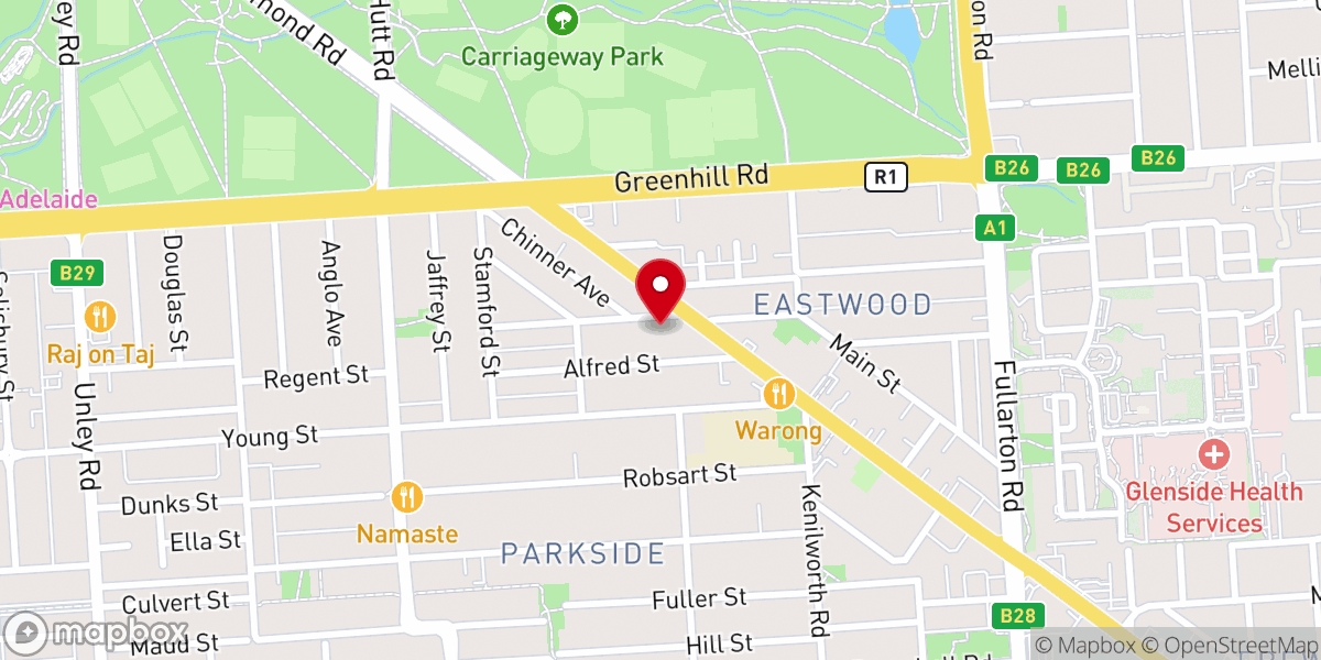 Map showing location of St Oswald's Anglican Church