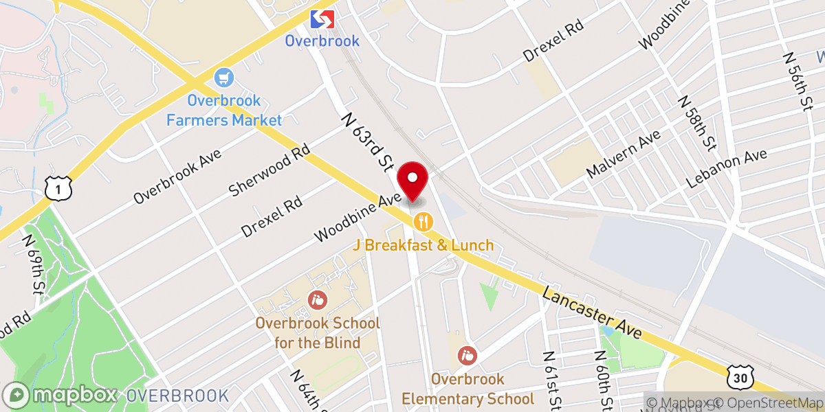 Map showing location of The Word Church of Philadelphia