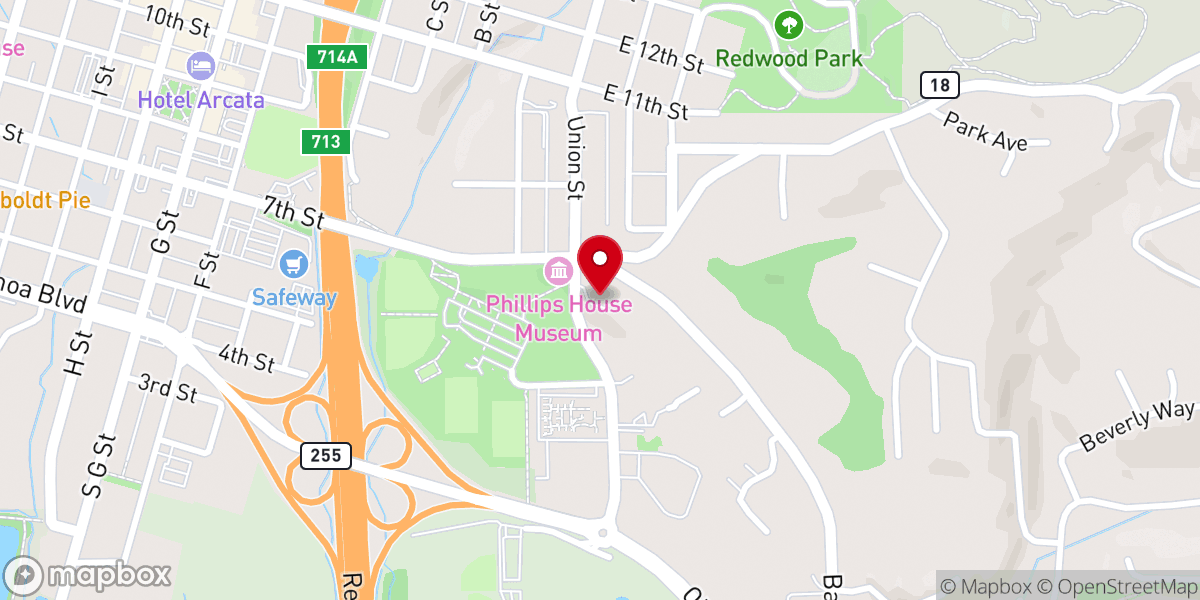 Map showing location of HSU Newman Catholic Center