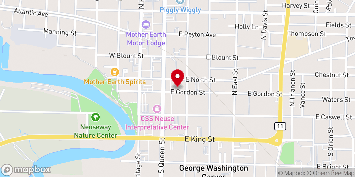 Map showing location of Gordon Street Christian Church