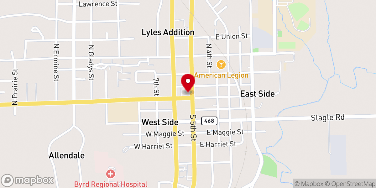 Map showing location of Vernon Parish OHSEP & E-911