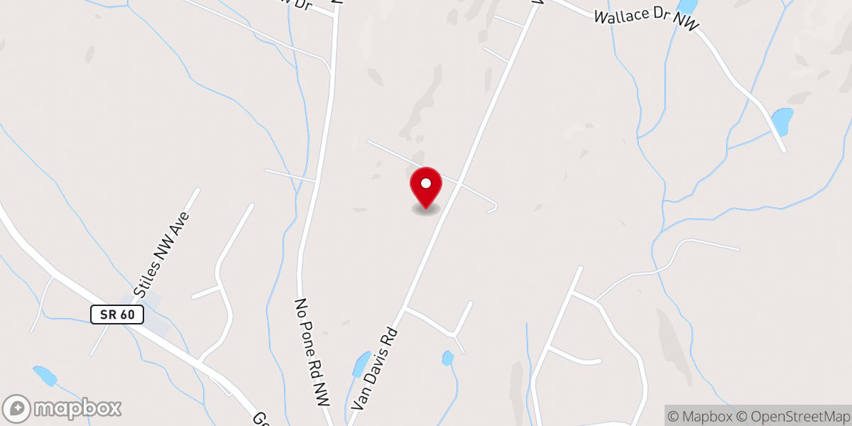 Map showing location of Primitive Church of God