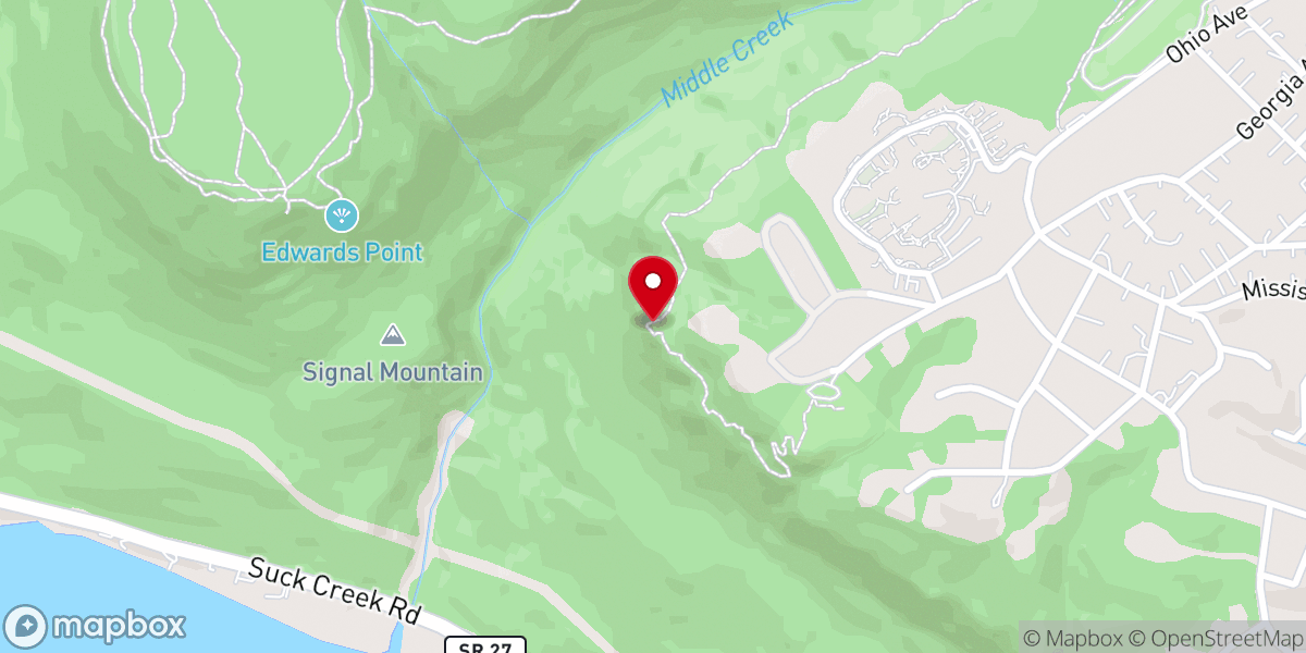 Map showing location of Julia Falls Overlook