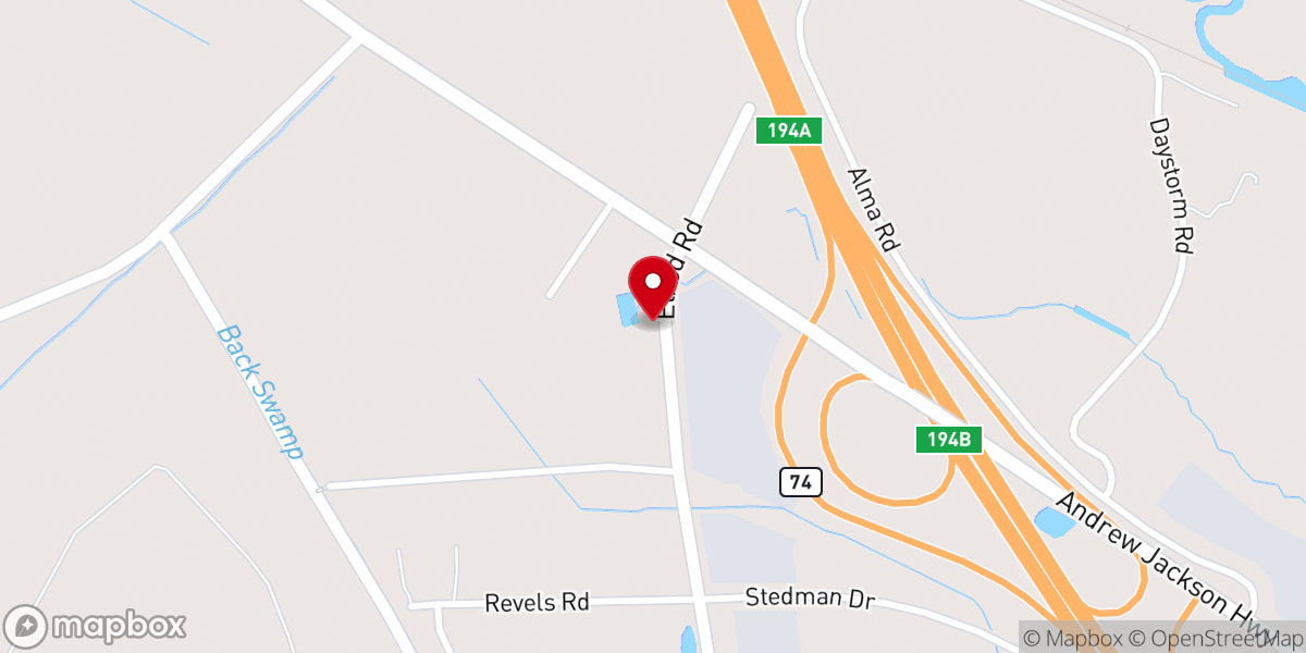 Map showing location of East Maxton Church of God