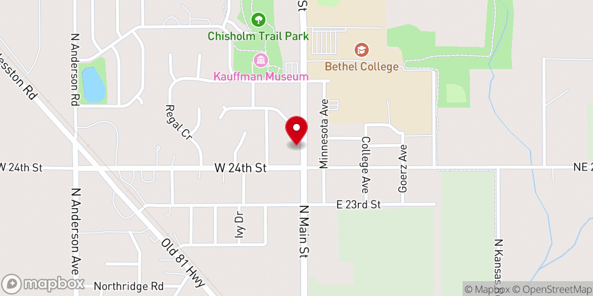 Map showing location of Western District Conference of Mennonite Church USA