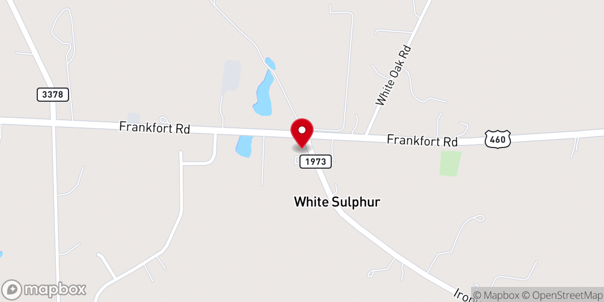 Map showing location of White Sulphur Baptist Church