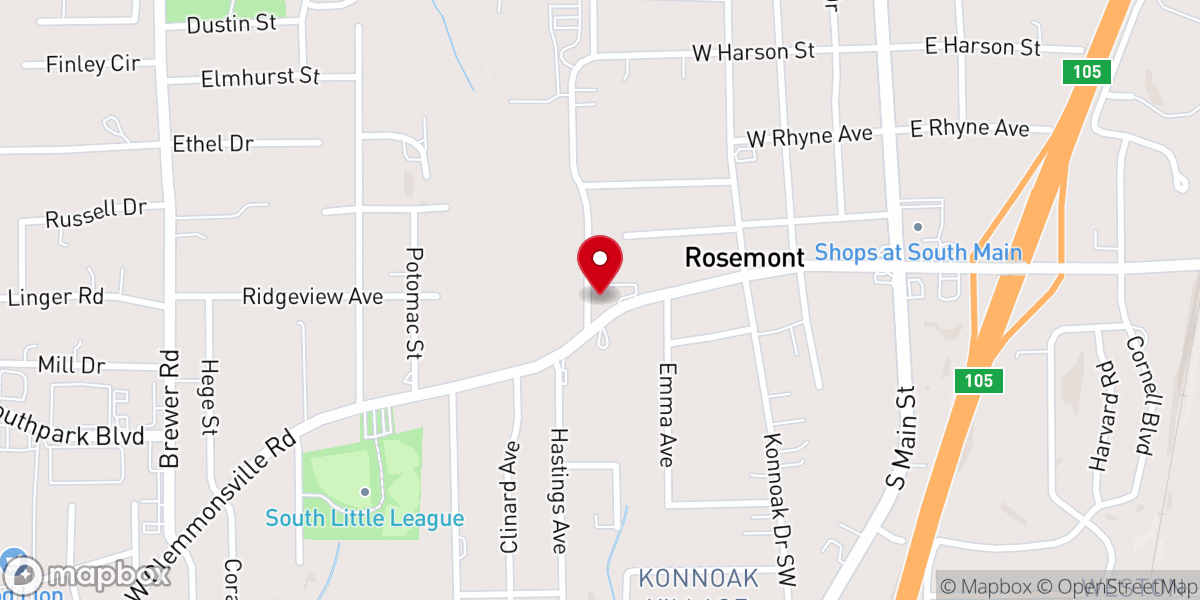 Map showing location of Rosemont Baptist Church