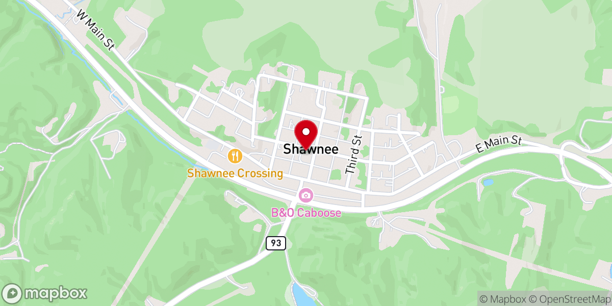 Map showing location of Walnut Street Church of Christ