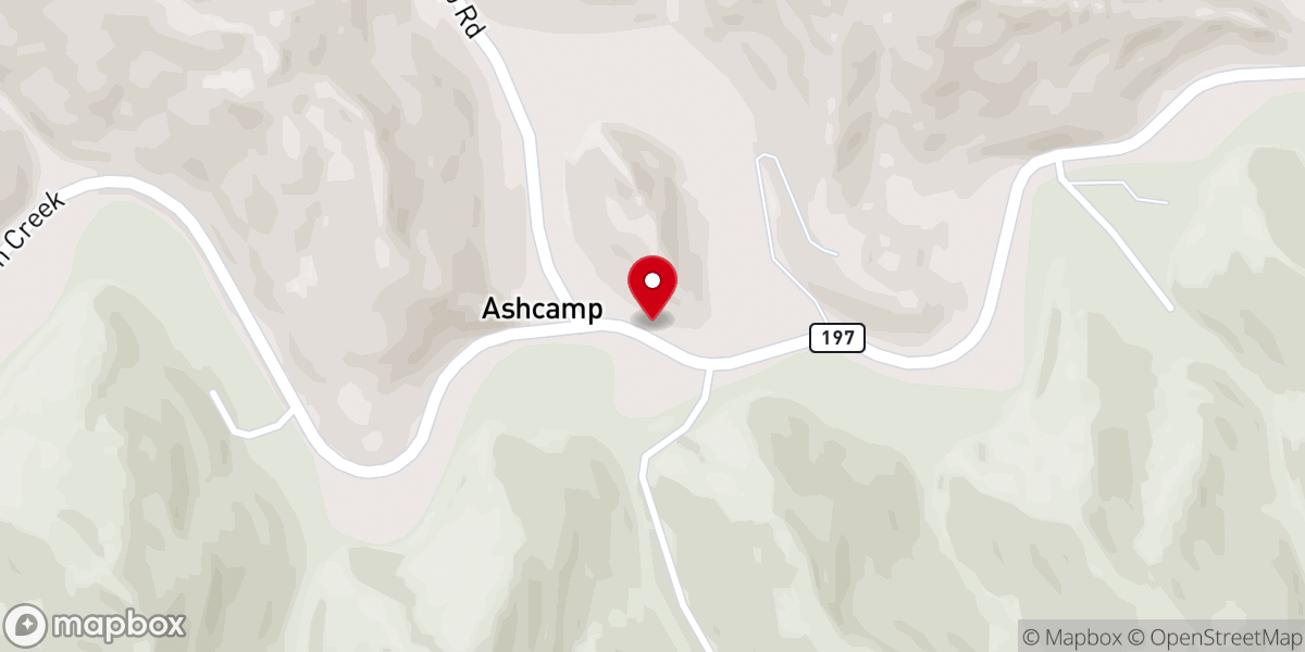Map showing location of Ashcamp Church