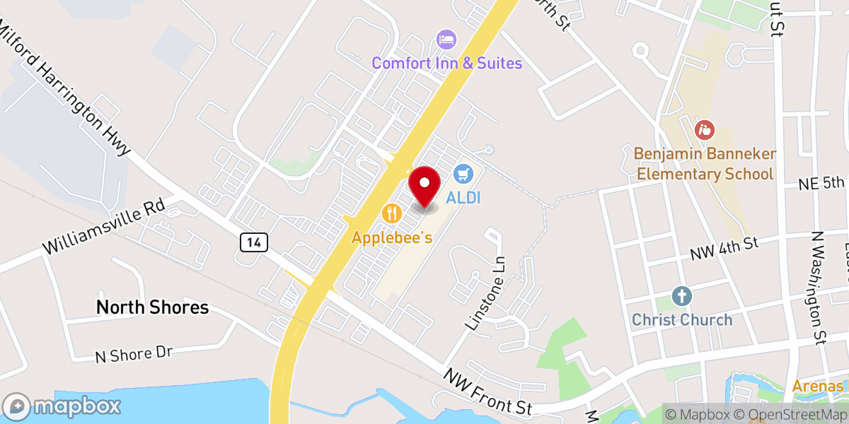 Map showing location of Milford Plaza
