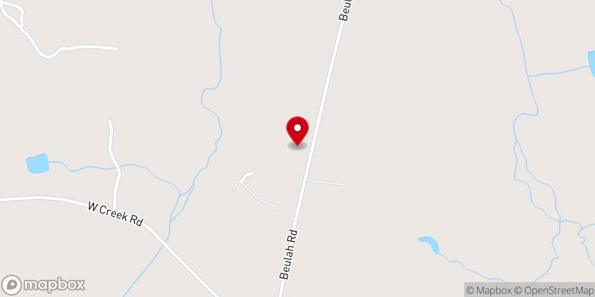 Map showing location of Beulah Baptist Church