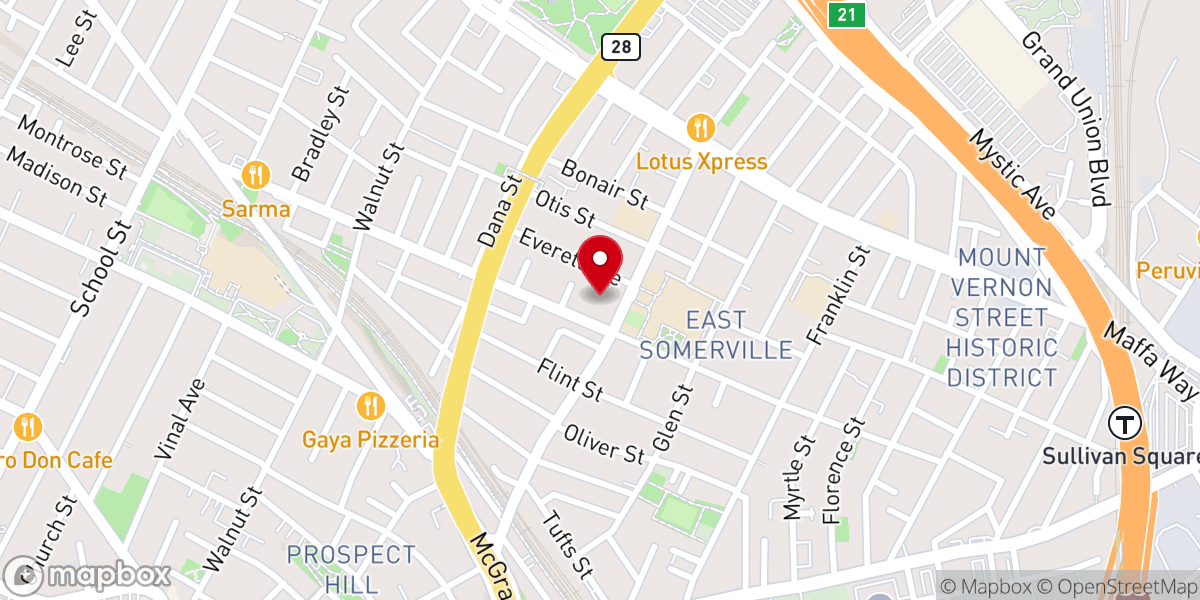 Map showing location of Somerville Hispanic Sda Church