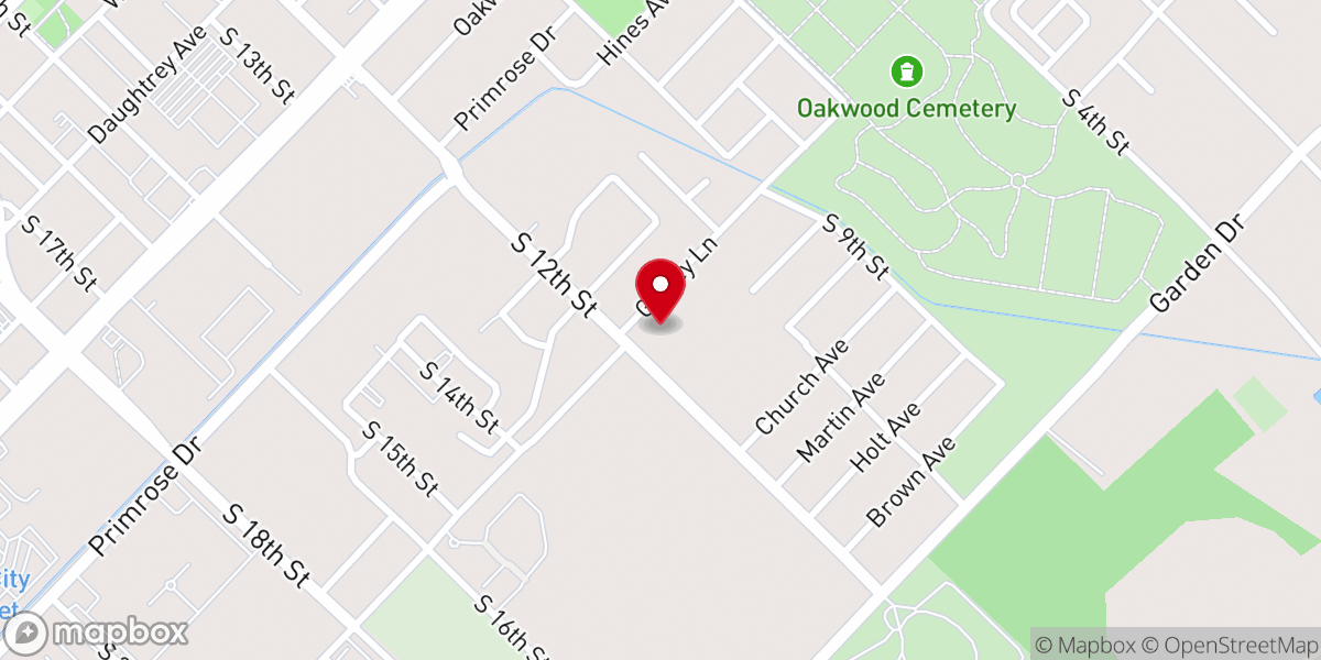Map showing location of Antioch Baptist Church