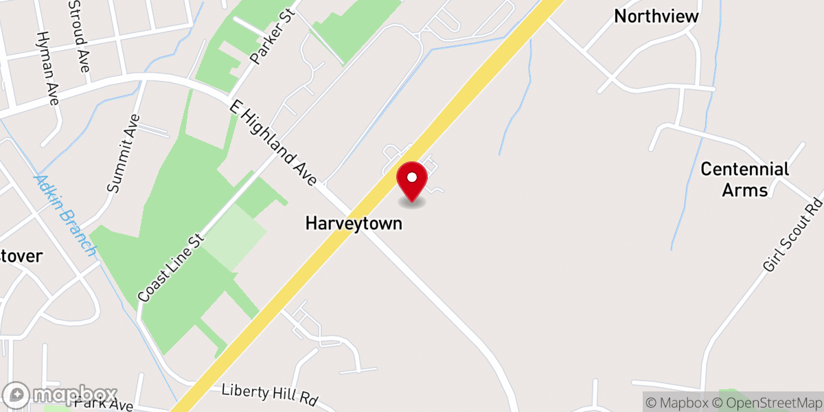 Map showing location of Church of Deliverance