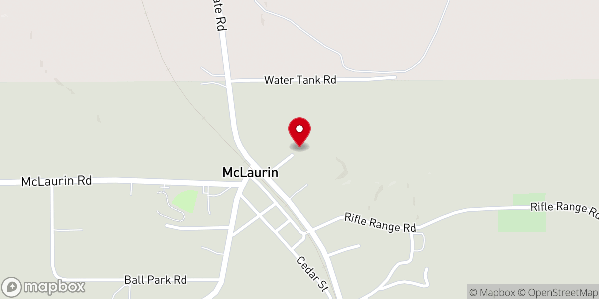 Map showing location of McLaurin United Methodist Church