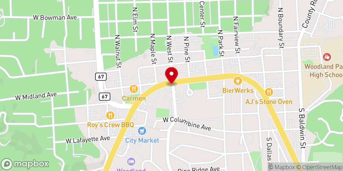 Map showing location of Parque de los arboles