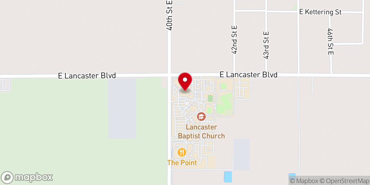 Map showing location of Lancaster Baptist Church
