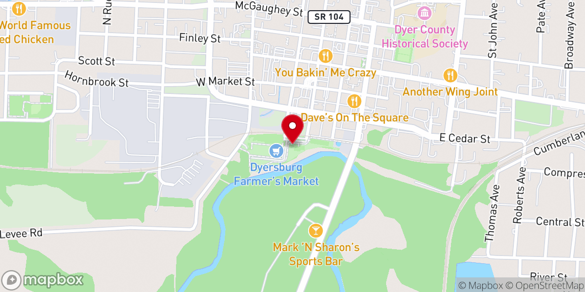 Map showing location of Forked Deer Park