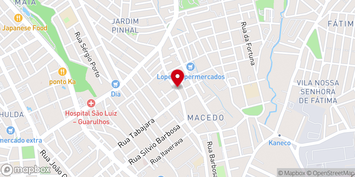 Map showing location of Igreja Videira Guarulhos