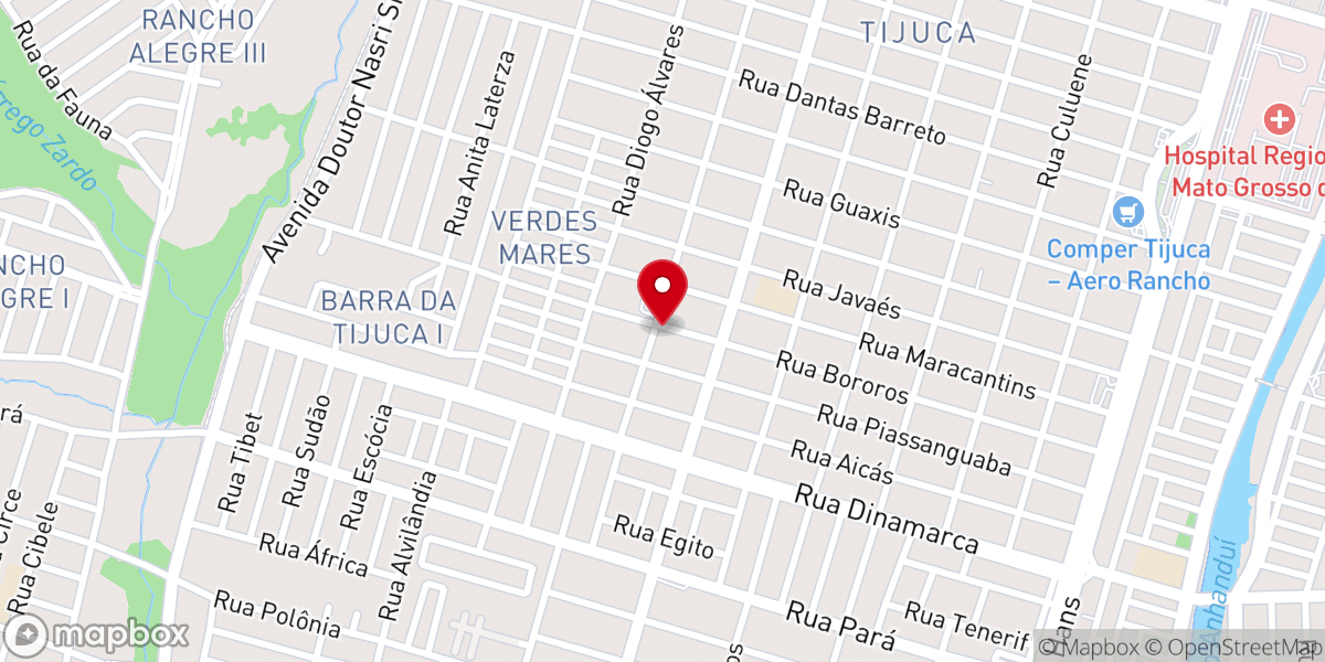 Map showing location of Igreja Batista Sarom