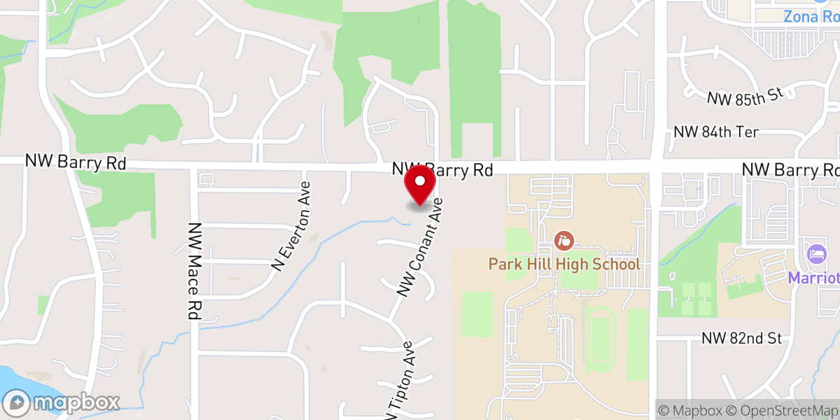 Map showing location of Hope Fellowship Church