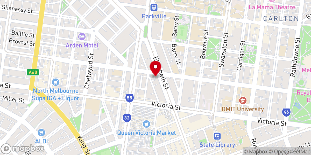 Map showing location of Glory City Church