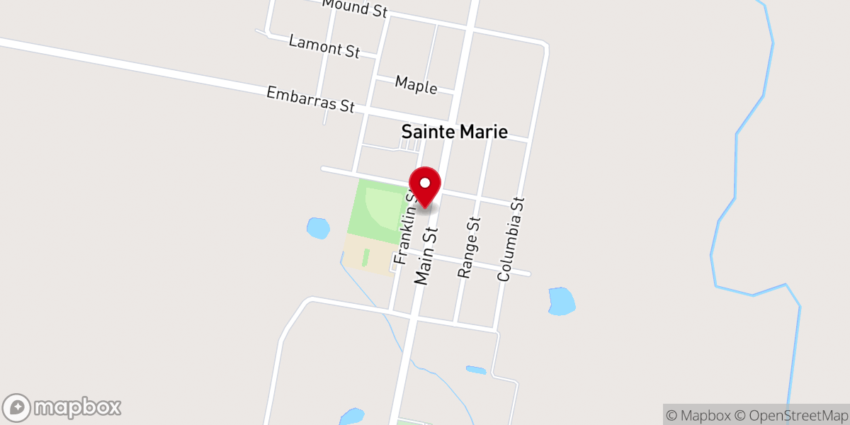 Map showing location of St. Marie Pilgrim Holiness Church