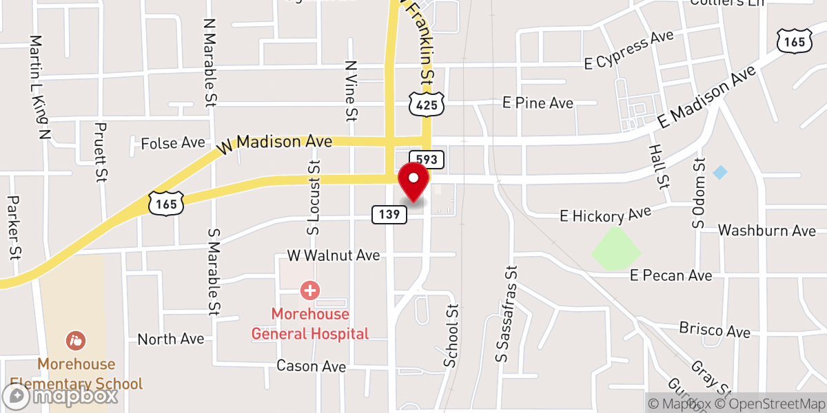 Map showing location of Crossett Arkansas
