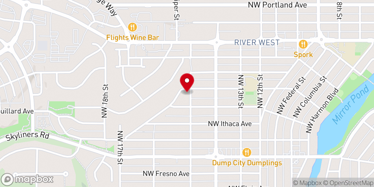 Map showing location of Weddings with Heart & Elope Bend