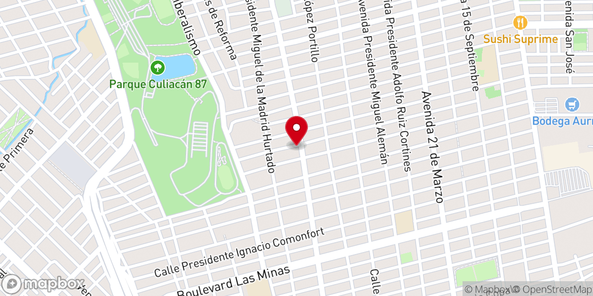 Map showing location of Iglesia Adventista del Séptimo Día - Lázaro Cárdenas