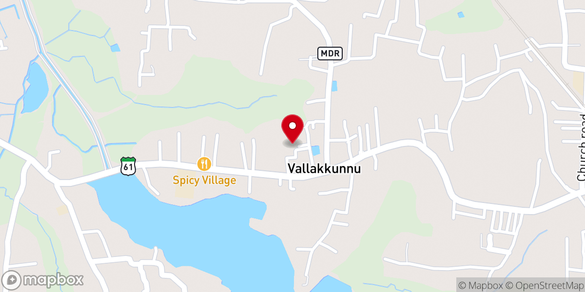 Map showing location of St Alphonsa's Syro-Malabar Church, Vallakkunnu