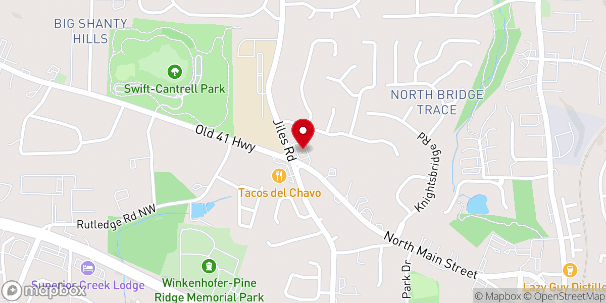 Map showing location of Kennesaw Family Life Church