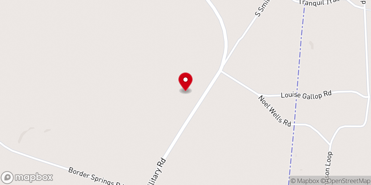 Map showing location of Border Springs Church