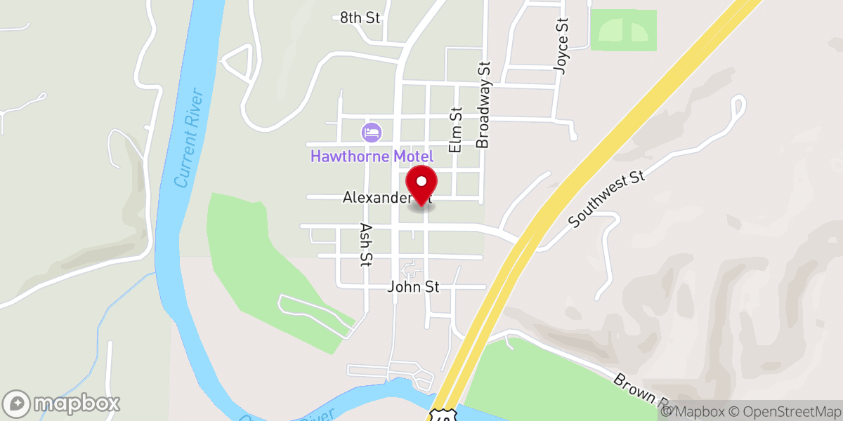 Map showing location of Van Buren First Baptist Church