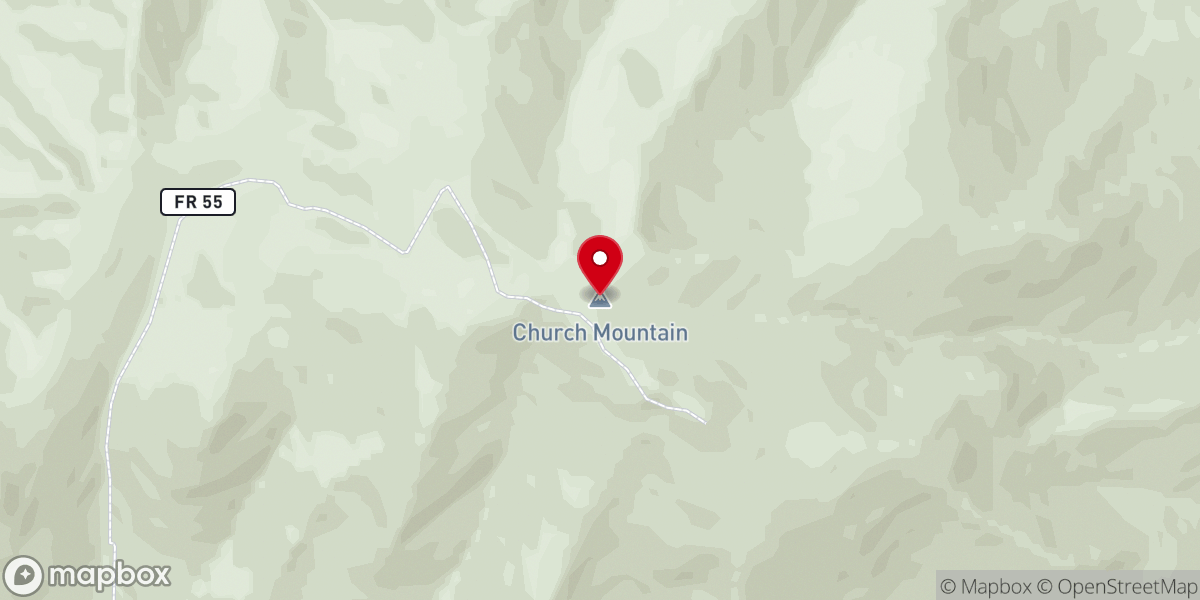 Map showing location of Church Mountain