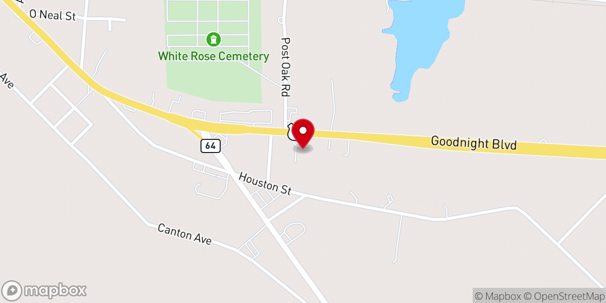 Map showing location of New Release Fellowship Baptist Church