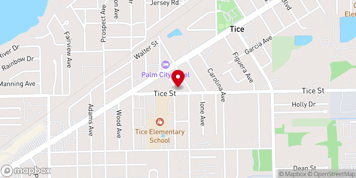 Map showing location of Tice United Methodist Church - Food Pantry