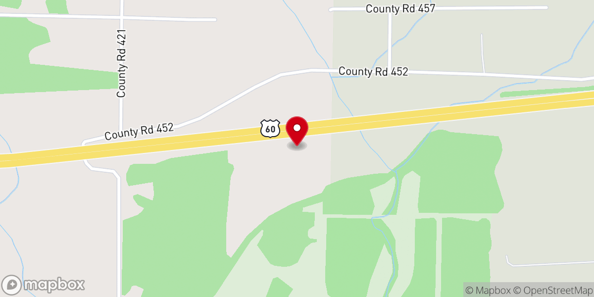 Map showing location of Baker's Towing and Auto Salvage