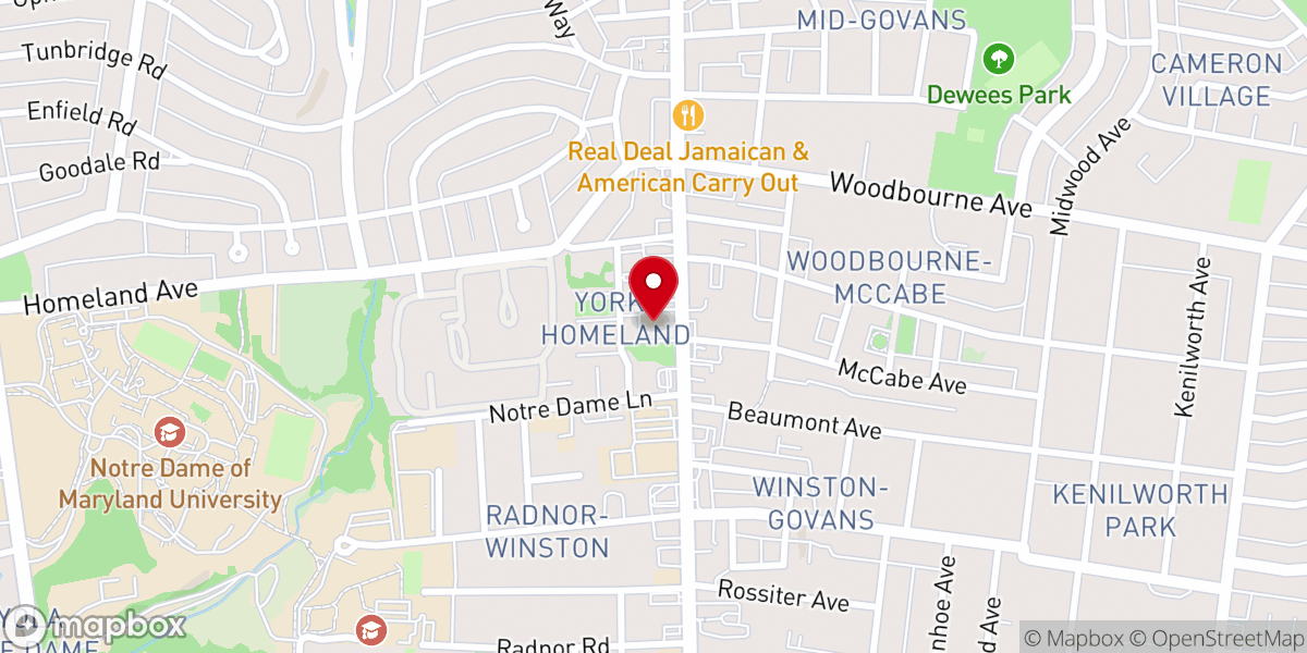 Map showing location of Govans-Boundary Parish Umc