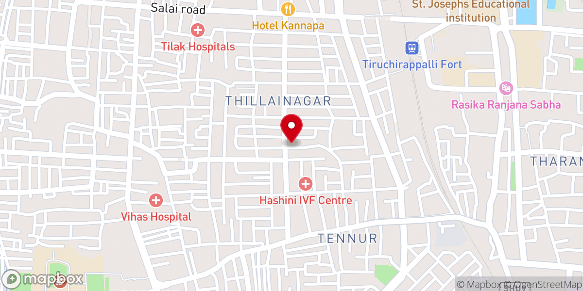 Map showing location of Thillainagar AG church