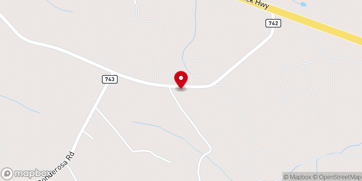 Map showing location of Southside Baptist Church