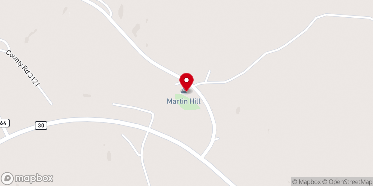 Map showing location of Martin Hill Free Will Baptist