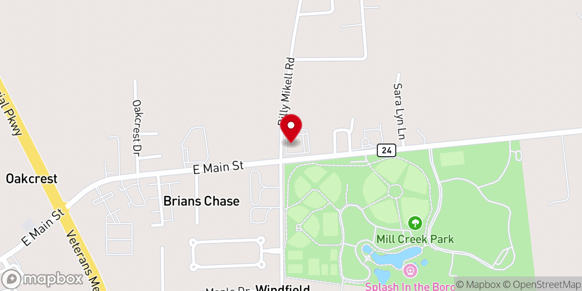 Map showing location of Bible Baptist Church