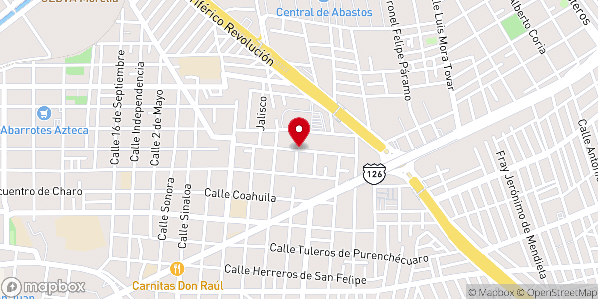 Map showing location of Iglesia Cristiana Bautista Berea